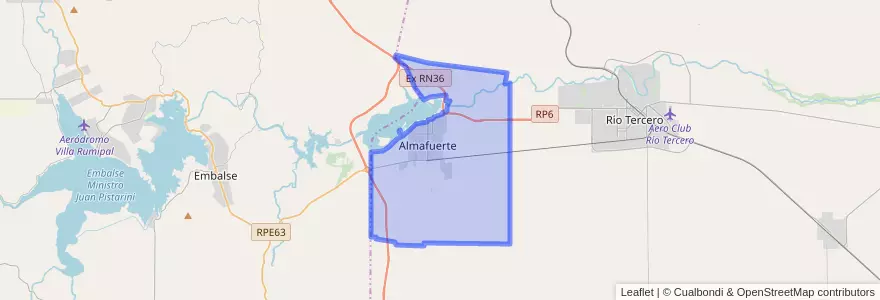 Mapa de ubicacion de Municipio de Almafuerte.