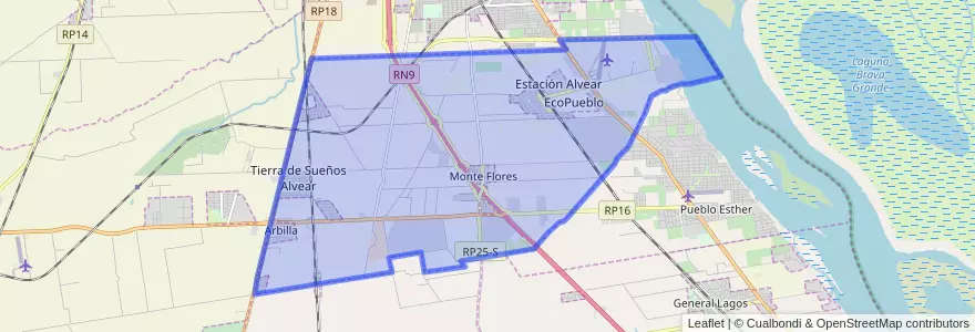 Mapa de ubicacion de Municipio de Alvear.