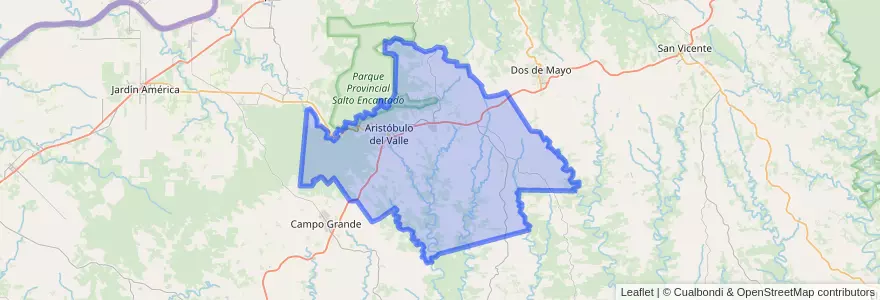 Mapa de ubicacion de Municipio de Aristóbulo del Valle.