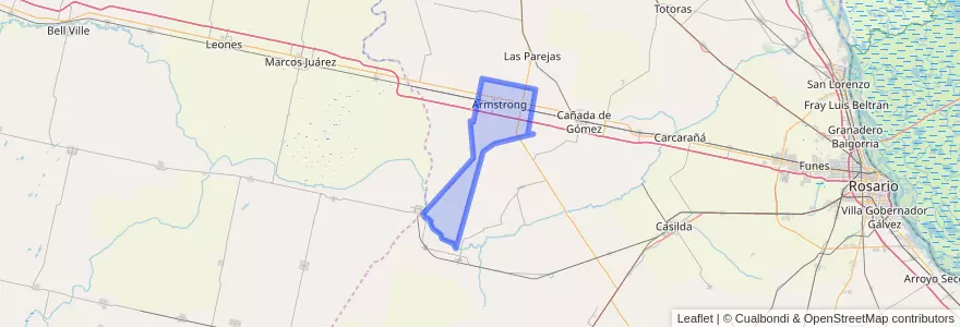 Mapa de ubicacion de Municipio de Armstrong.
