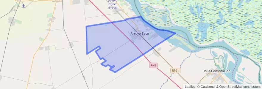 Mapa de ubicacion de Municipio de Arroyo Seco.