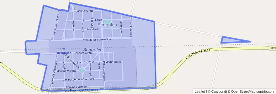 Mapa de ubicacion de Municipio de Bengolea.