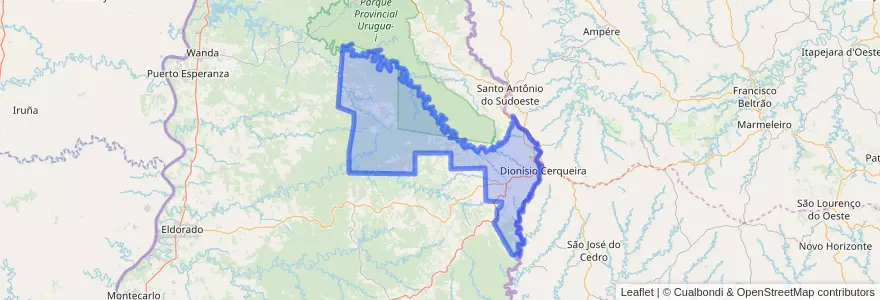 Mapa de ubicacion de Municipio de Bernardo de Irigoyen.