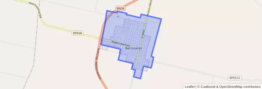 Mapa de ubicacion de Municipio de Berrotarán.