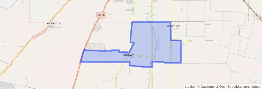 Mapa de ubicacion de Municipio de Bouwer.