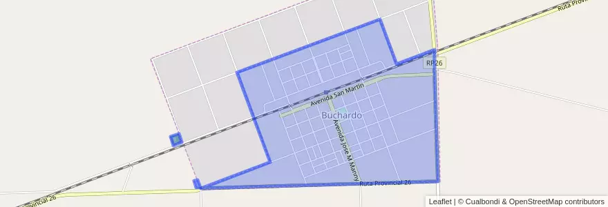 Mapa de ubicacion de Municipio de Buchardo.