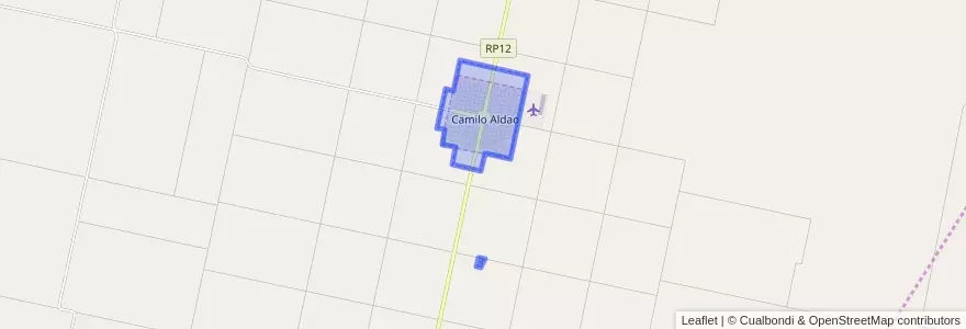 Mapa de ubicacion de Municipio de Camilo Aldao.