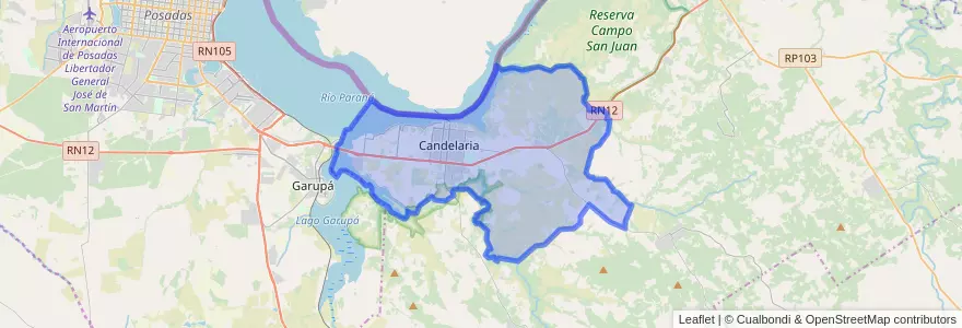 Mapa de ubicacion de Municipio de Candelaria.