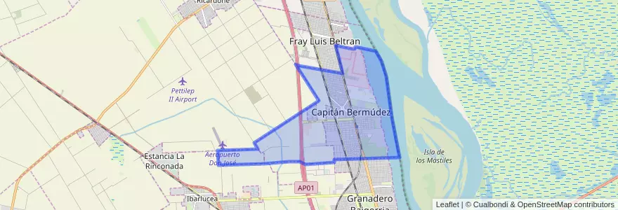 Mapa de ubicacion de Municipio de Capitán Bermudez.
