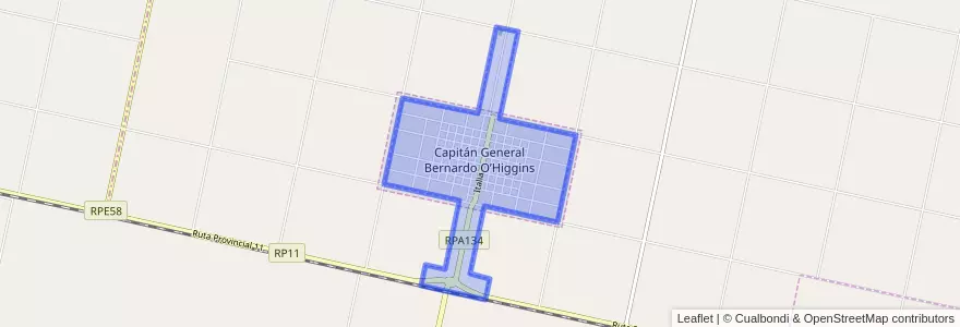 Mapa de ubicacion de Municipio de Capitán General Bernardo O'Higgins.