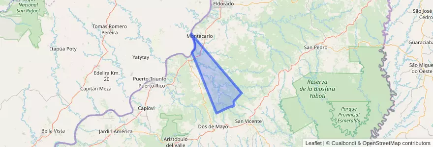 Mapa de ubicacion de Municipio de Caraguatay.