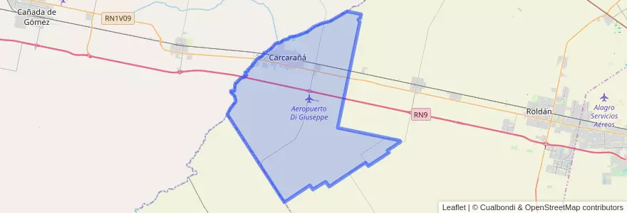 Mapa de ubicacion de Municipio de Carcarañá.
