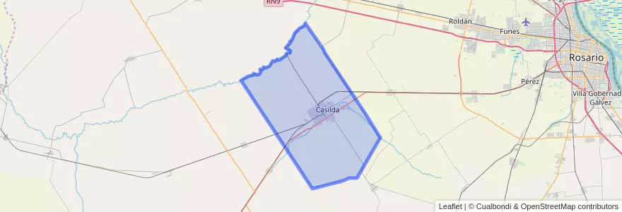 Mapa de ubicacion de Municipio de Casilda.