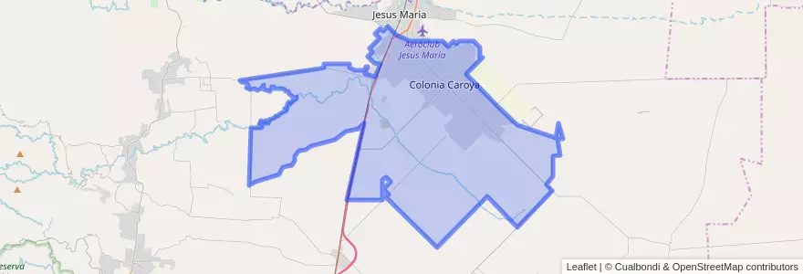 Mapa de ubicacion de Municipio de Colonia Caroya.