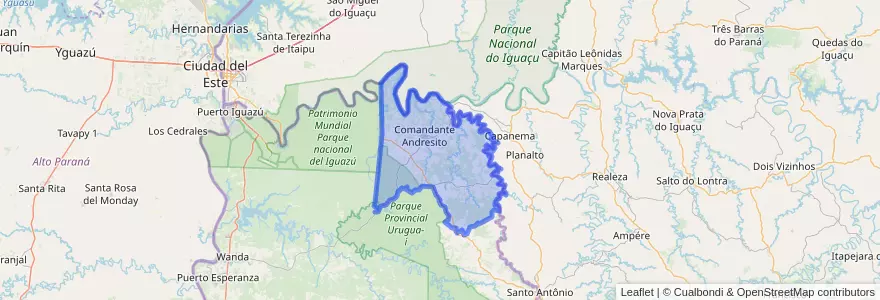 Mapa de ubicacion de Municipio de Comandante Andresito.