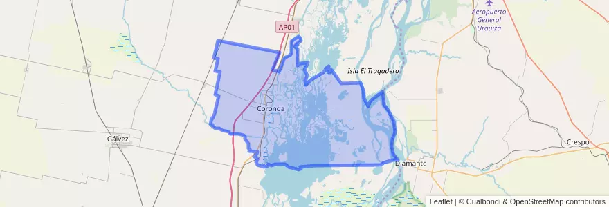 Mapa de ubicacion de Municipio de Coronda.