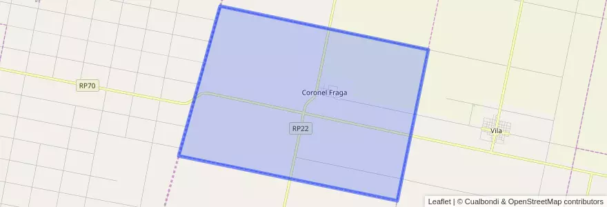 Mapa de ubicacion de Municipio de Coronel Fraga.
