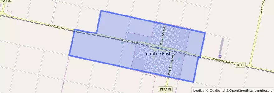 Mapa de ubicacion de Municipio de Corral de Bustos.