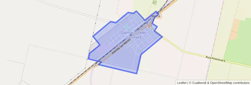Mapa de ubicacion de Municipio de Dalmacio Vélez Sársfield.