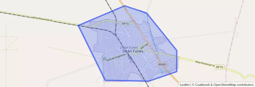 Mapa de ubicacion de Municipio de Deán Funes.