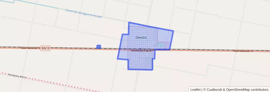 Mapa de ubicacion de Municipio de Devoto.