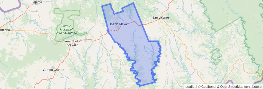 Mapa de ubicacion de Municipio de Dos de Mayo.