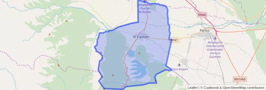 Mapa de ubicacion de Municipio de El Carmen.