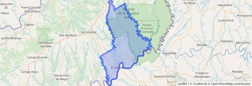 Mapa de ubicacion de Municipio de El Soberbio.