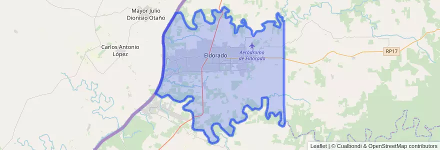 Mapa de ubicacion de Municipio de Eldorado.