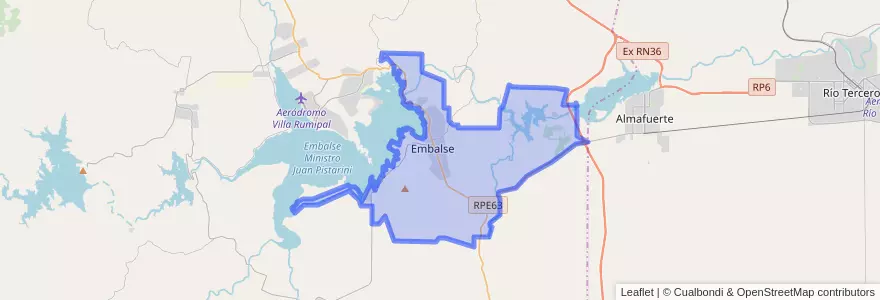 Mapa de ubicacion de Municipio de Embalse.