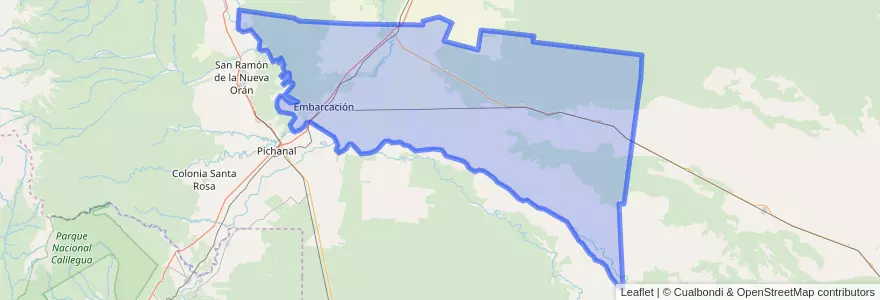 Mapa de ubicacion de Municipio de Embarcación.