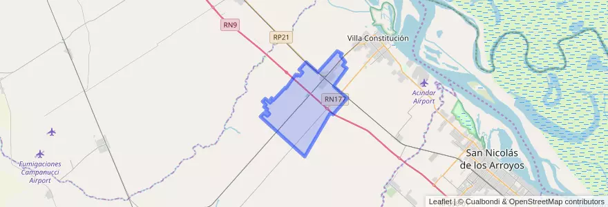 Mapa de ubicacion de Municipio de Empalme Villa Constitución.