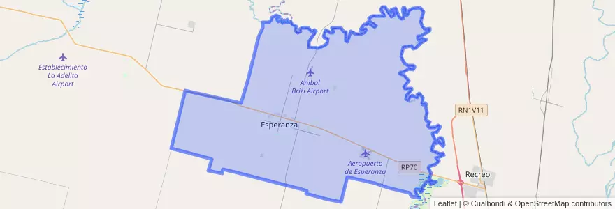 Mapa de ubicacion de Municipio de Esperanza.