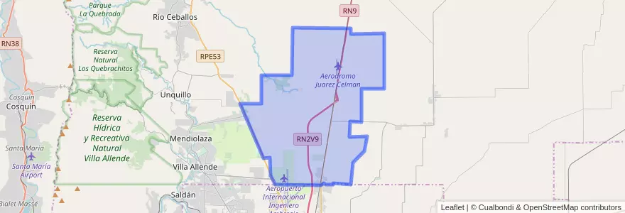 Mapa de ubicacion de Municipio de Estación Juárez Celman.