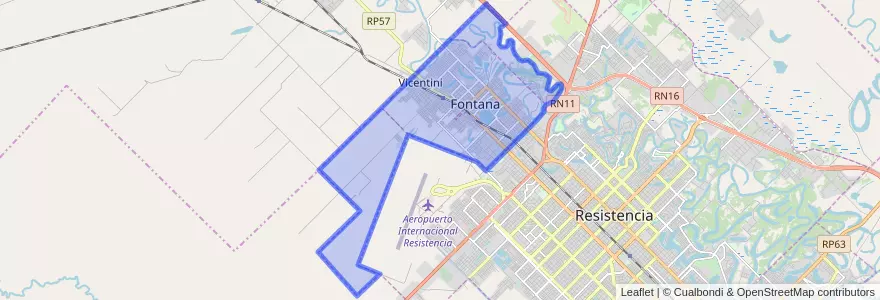 Mapa de ubicacion de Municipio de Fontana.