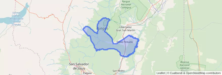 Mapa de ubicacion de Municipio de Fraile Pintado.