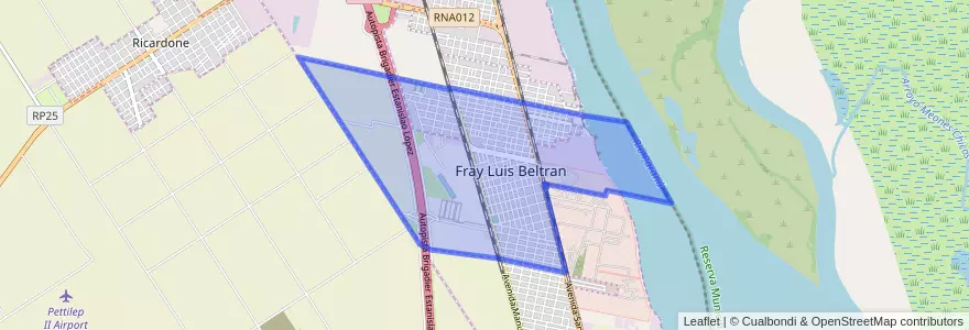 Mapa de ubicacion de Municipio de Fray Luis Beltrán.