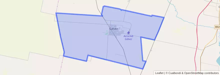 Mapa de ubicacion de Municipio de Gálvez.
