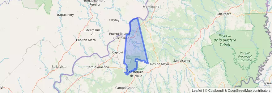Mapa de ubicacion de Municipio de Garuhapé.