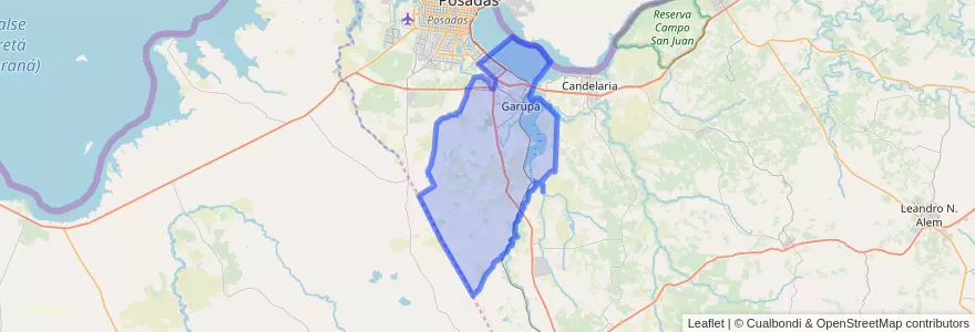 Mapa de ubicacion de Municipio de Garupá.