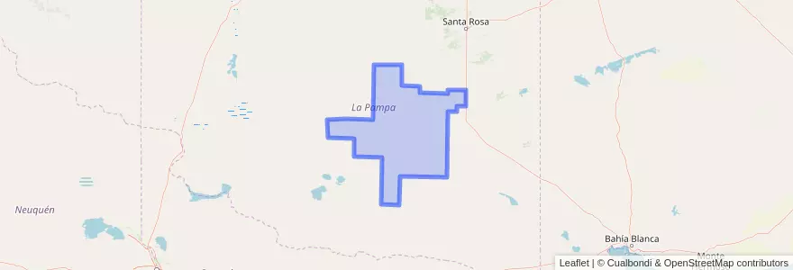 Mapa de ubicacion de Municipio de General Acha.