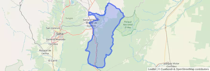 Mapa de ubicacion de Municipio de General Güemes.