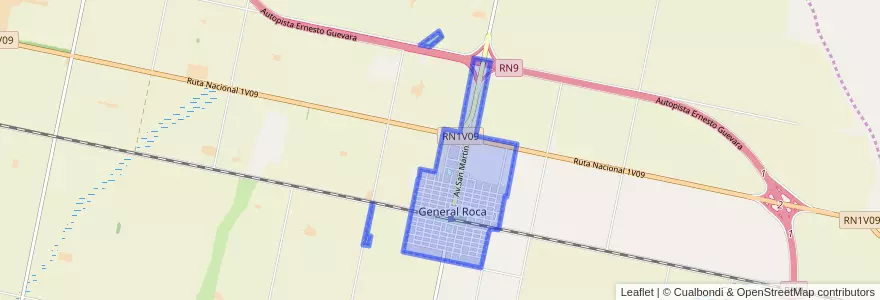 Mapa de ubicacion de Municipio de General Roca.