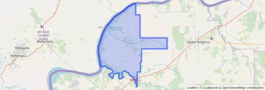 Mapa de ubicacion de Municipio de General Urquiza.