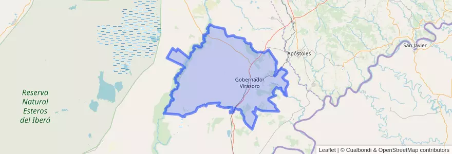 Mapa de ubicacion de Municipio de Gobernador Virasoro.