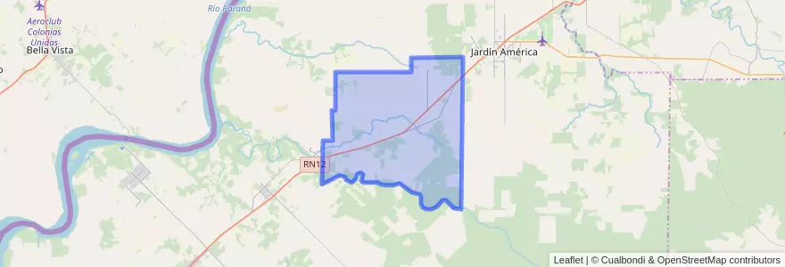Mapa de ubicacion de Municipio de Hipólito Yrigoyen.