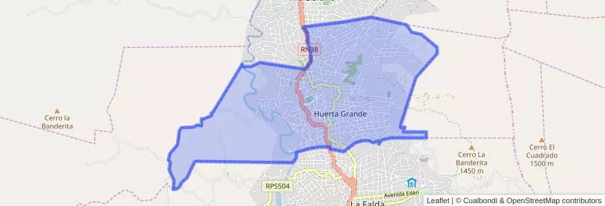 Mapa de ubicacion de Municipio de Huerta Grande.