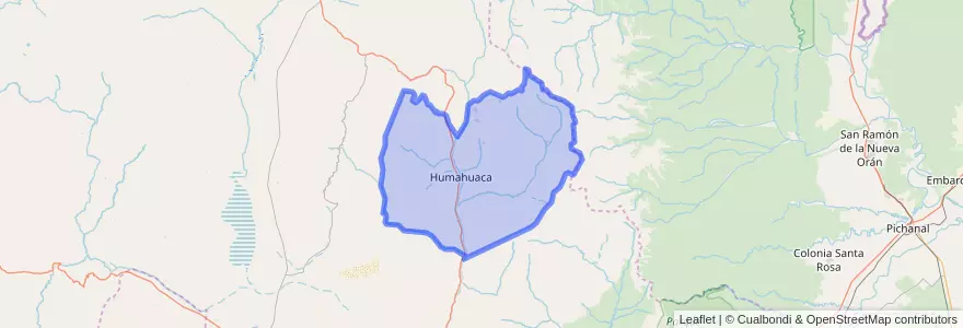 Mapa de ubicacion de Municipio de Humahuaca.