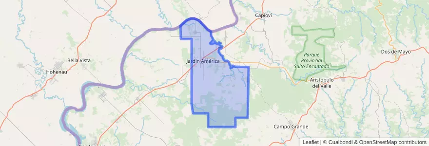Mapa de ubicacion de Municipio de Jardín América.