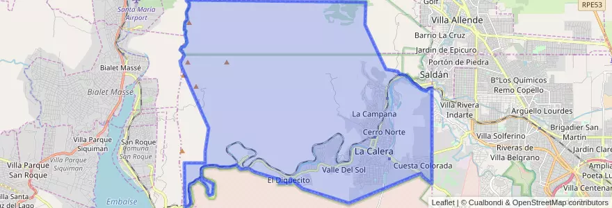 Mapa de ubicacion de La Calera.